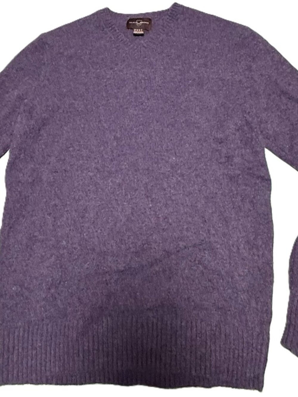 Black Brown 1826 Men’s 100% Lambswool V-Neck Sweater Purple Heather Size M